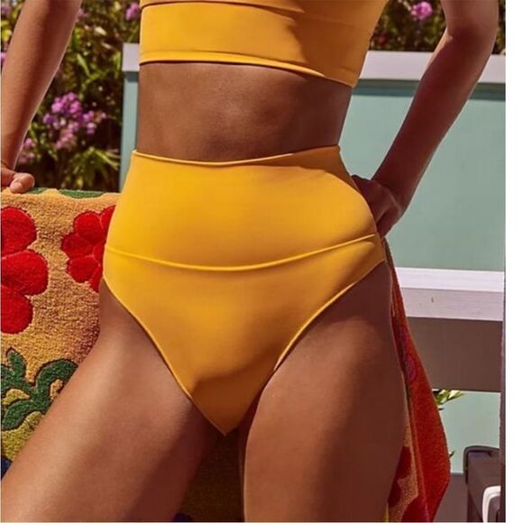 Free People It's Now Cool The Contour Solid High-Waist Surf Bottoms Orange XS - Picture 8 of 8